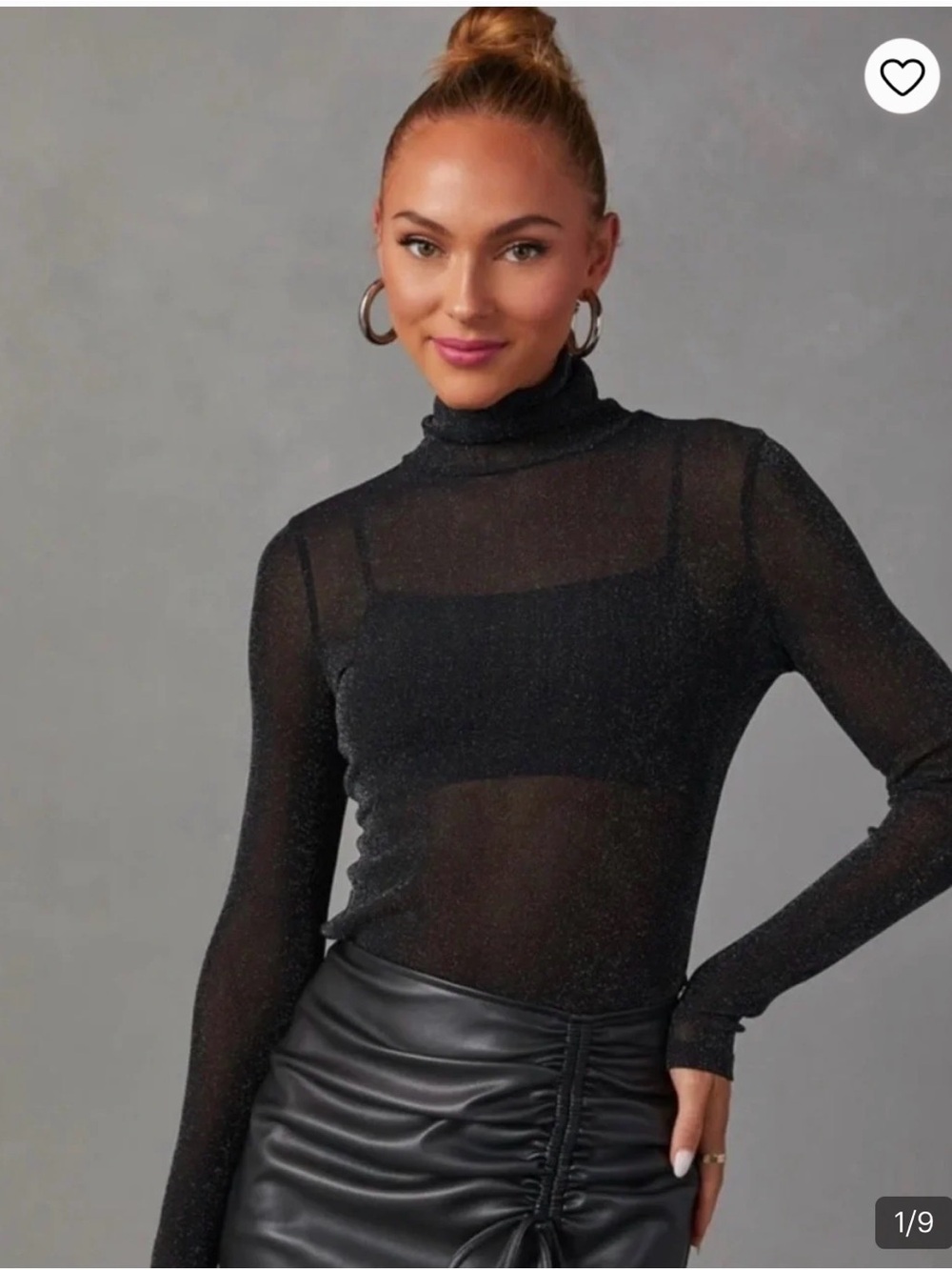 A.L.C. Black Ribbed Slim Turtleneck Sweater